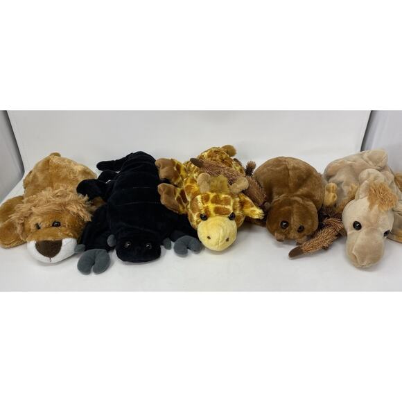 Caltoy Hand Puppets Lot of 5 Giraffe Camel Spider Lion Scorpion Plush Preschool - Picture 1 of 12